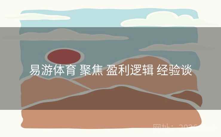 易游体育 聚焦 盈利逻辑 经验谈