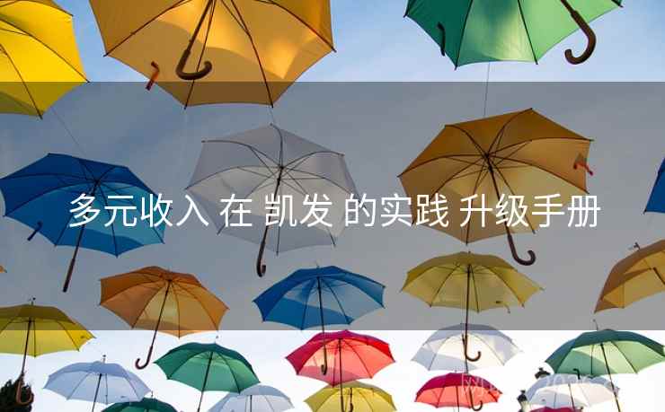 多元收入 在 凯发 的实践 升级手册