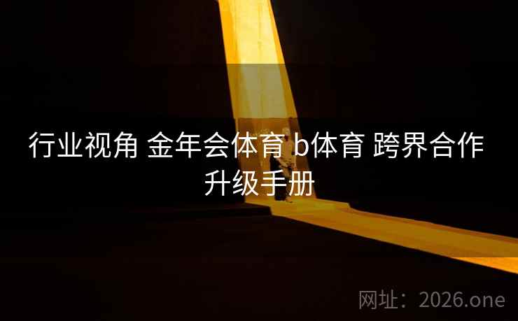 行业视角 金年会体育 b体育 跨界合作 升级手册