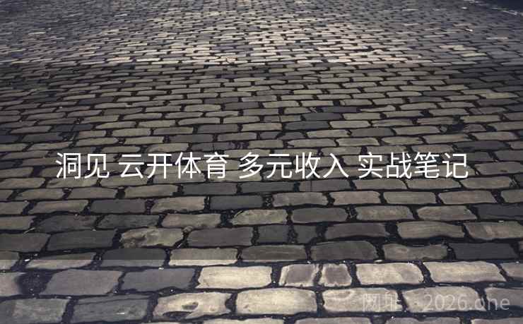 洞见 云开体育 多元收入 实战笔记